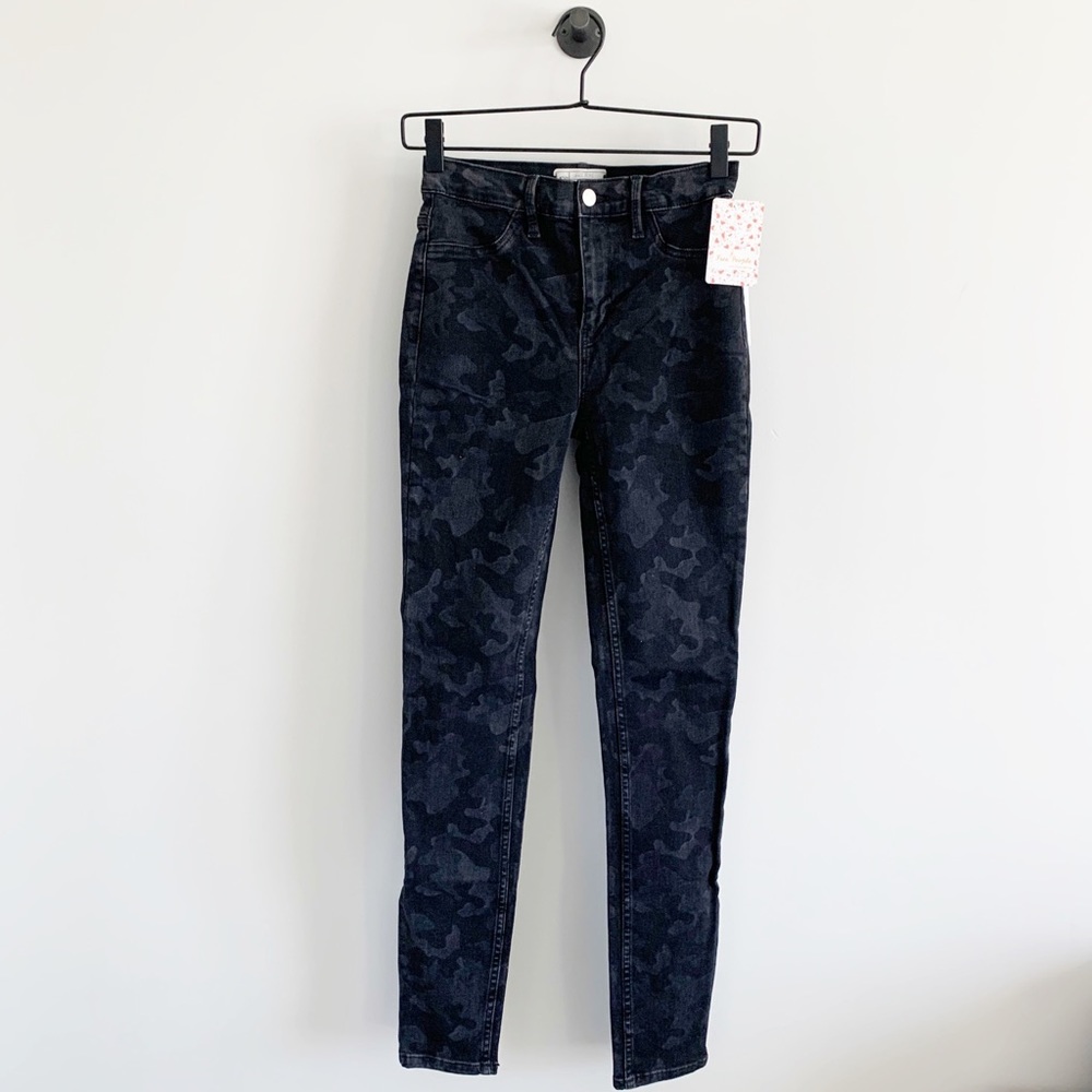 free people high waisted olive camo skinny jean 26 - Picture 3 of 9